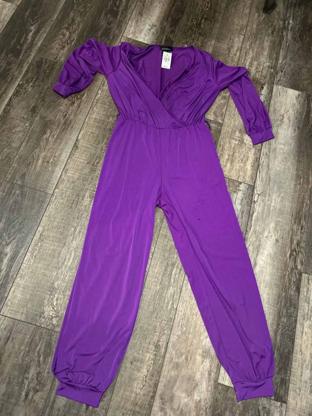 Ashley Stewart Deep Purple Wrap-Style  Jumpsuit 14 New. B1